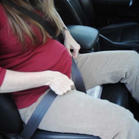 seat belt position with Tummy Shield
